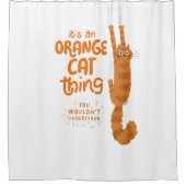 Een Oranje katteding - een grappige tabletkat die  Douchegordijn (Voorkant)