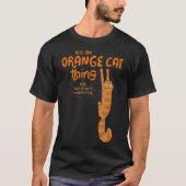 Een Oranje katteding - een grappige tabletkat die  T-shirt (Voorkant)