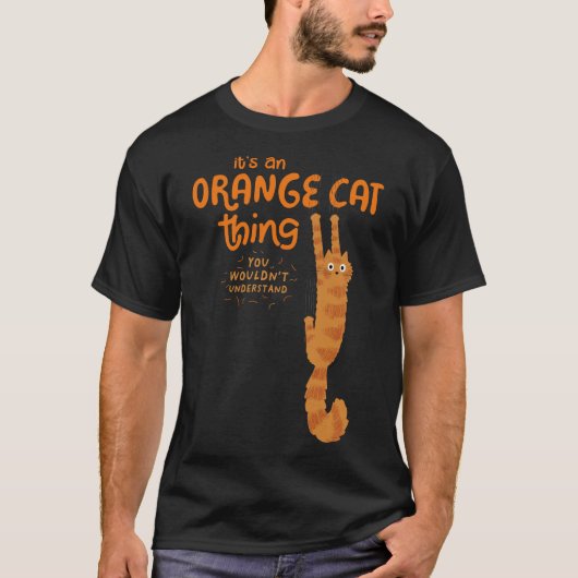 Een Oranje katteding - een grappige tabletkat die T-shirt (Voorkant)