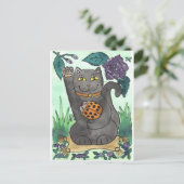 Een Oranje Ladybug en Paarse Rozen Briefkaart (Staand voorkant)