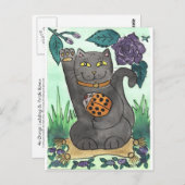 Een Oranje Ladybug en Paarse Rozen Briefkaart (Voorkant / Achterkant)