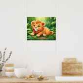 Een Oranje leeuwenwelp in het Oerwoud Poster (Keuken)