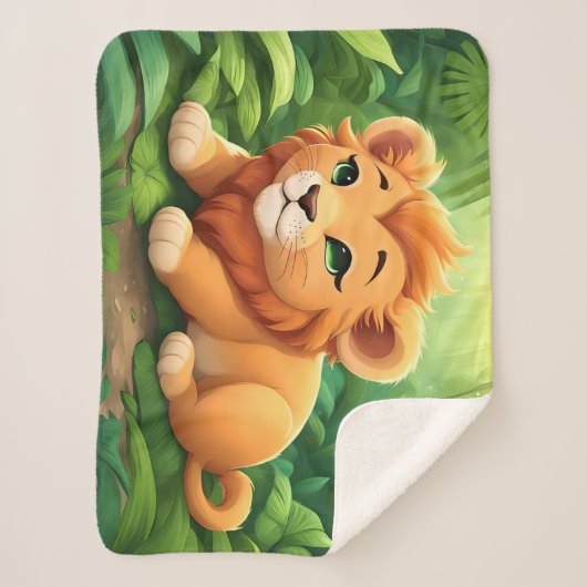 Een Oranje leeuwenwelp in het Oerwoud Sherpa Deken (Voorkant)