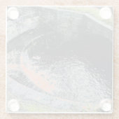 Een Oranje pool in Welshpool Glazen Onderzetter (Achterkant)