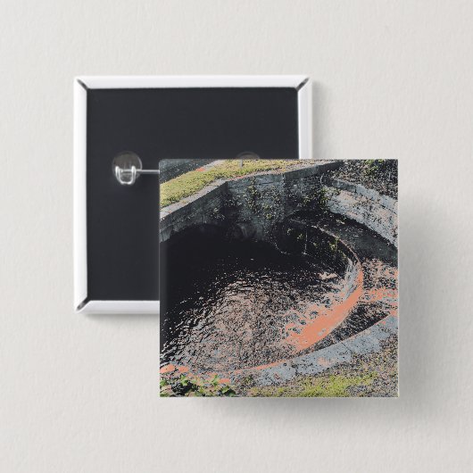 Een Oranje pool in Welshpool Vierkante Button 5,1 Cm (Voorkant /achterkant)