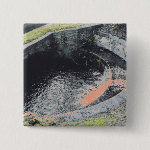 Een Oranje pool in Welshpool Vierkante Button 5,1 Cm