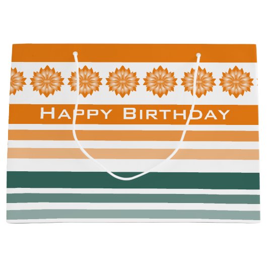 Een Oranje vrolijke verjaardag Groot Cadeauzakje (Voorkant)