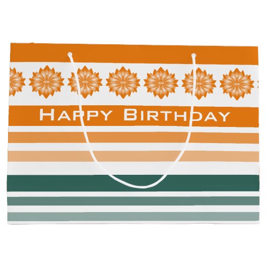 Een Oranje vrolijke verjaardag Groot Cadeauzakje (Achterkant)