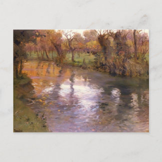 Een Orchard aan de oevers van de rivier door Frits Briefkaart