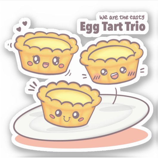 Een orde van lekkere Egg Tart. Sticker (Voorkant)