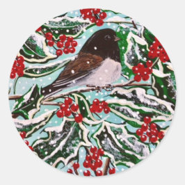 Een Oregon Junco in Holly! Ronde Sticker