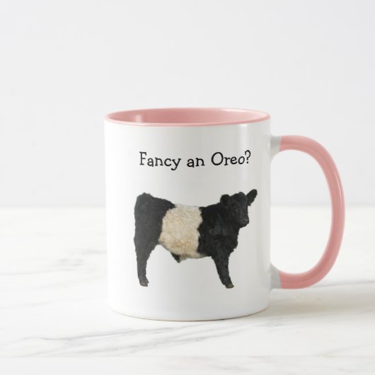 Een Oreo fancy? Beltie Galloway Koe Beltie Steer Mok (Rechts)