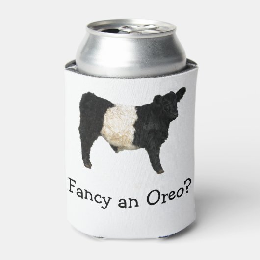 Een Oreo fancy? Beltie Steer Blikjeskoeler (Blikje Voorkant)
