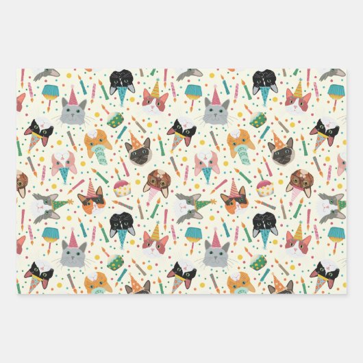 Een orfathday kattenpapier (3 vellen) inpakpapier vel (Voorkant 3)