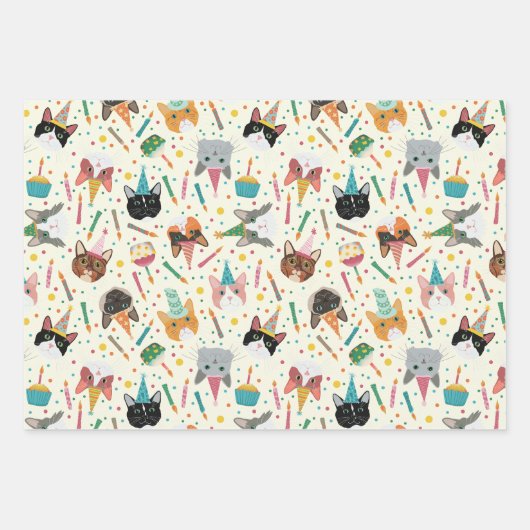 Een orfathday kattenpapier (3 vellen) inpakpapier vel (Voorkant 2)