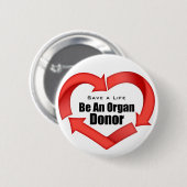 Een orgaandonor zijn ronde button 5,7 cm (Voorkant /achterkant)