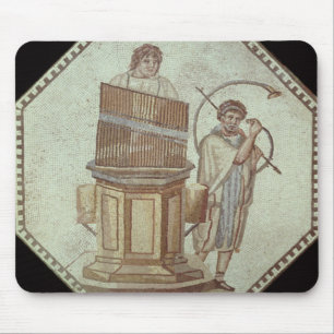 Een organist en een hoornspeler zijn vermakelijk muismat