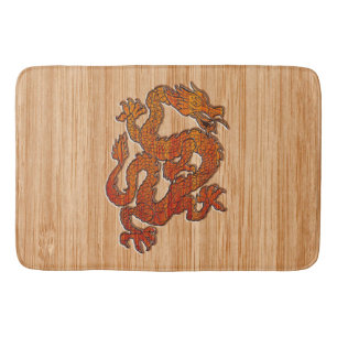 Een orientale draak in Bamboo Badmat