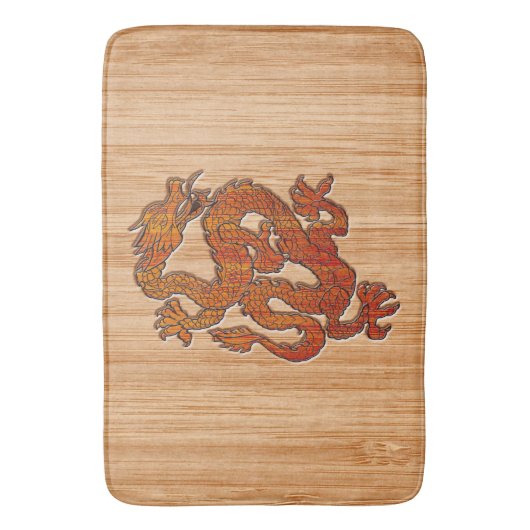 Een orientale draak in Bamboo Badmat (Voorkant Verticaal)