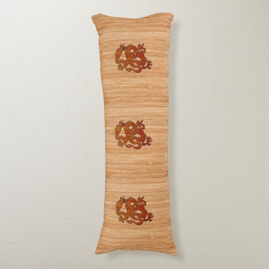 Een orientale draak in Bamboo Lichaamskussen (Voorkant Verticaal)