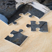 Een origami sneeuwluipaard in de bergen legpuzzel (Zijkant)