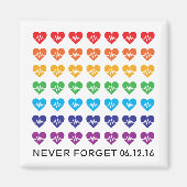 Een Orlando One Pulse Rainbow 49 Harten Magneet (Voorkant)