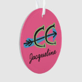 Een Ornament voor cross-country PINK personalisere (voorkant)