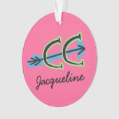 Een Ornament voor cross-country PINK personalisere (voorkant)