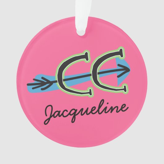 Een Ornament voor cross-country PINK personalisere (voorkant)
