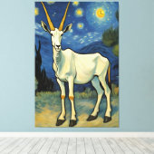 Een Oryx in een sterrennacht Canvas Afdruk (Insitu (Houten vloer))
