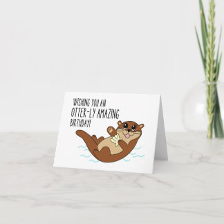 Een Otter Birthday Cute Wenskaart Kaart