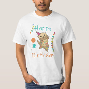 Een Otter Birthday wil een gelukkige otter T-shirt