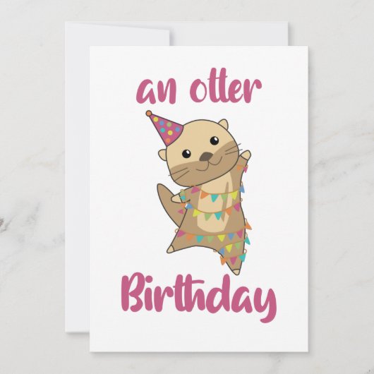 Een Otter Birthday wil graag een goede otter-volwa Kaart (Voorkant)