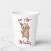 Een Otter Birthday wil graag een goede otter-volwa Papieren Bekers (Voorkant)
