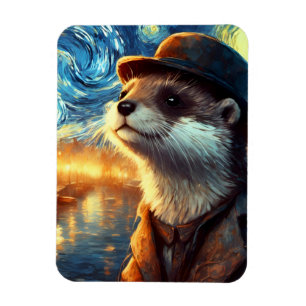 Een otter in de Sterrennacht Magneet