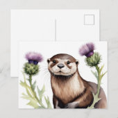 Een otter met distel briefkaart (Voorkant / Achterkant)