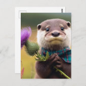 Een otter met distel briefkaart (Voorkant / Achterkant)