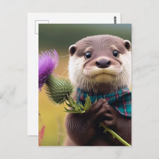 Een otter met distel briefkaart (Voorkant / Achterkant)