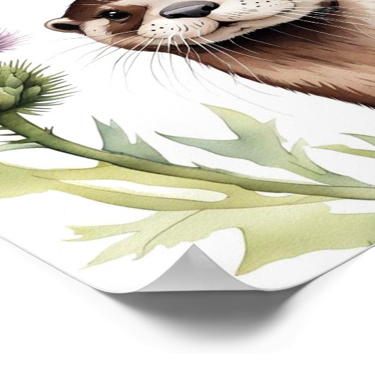 Een otter met distel poster (Hoek)