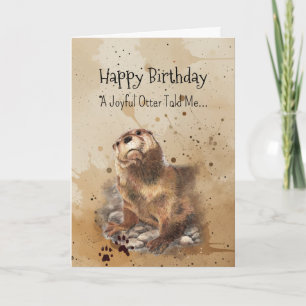 Een Otter Persoonlijkheid Verjaardag Plezier Dier Kaart