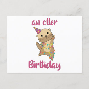 Een Otter Verjaardagswensen Cute Happy Otter Ansic Briefkaart