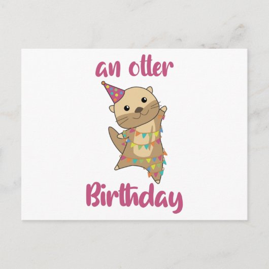 Een Otter-verjaardagswensen Cute Happy Otter-ansic Briefkaart (Voorkant)