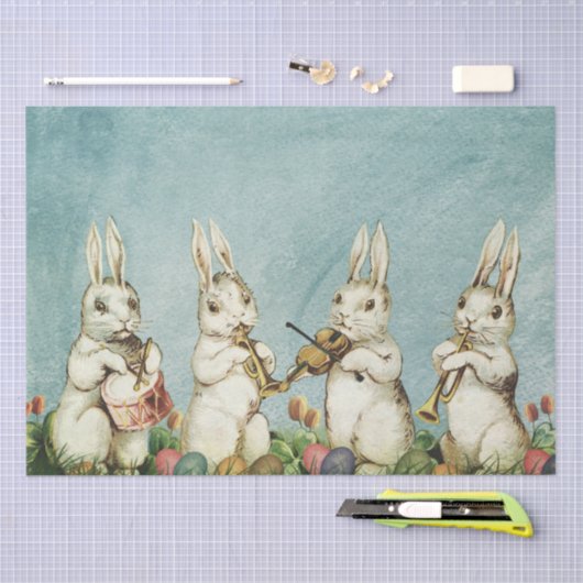Een oud afbeelding paaskonijnen tissuepapier (Craft)