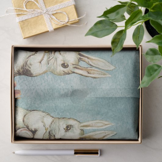 Een oud afbeelding paaskonijnen tissuepapier (Geschenk)
