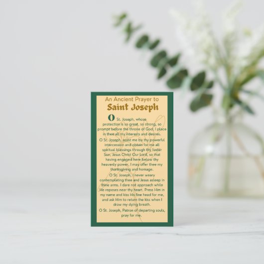 Een oud gebed aan de Kaarten van het St. Joseph-ge Visitekaartje (Staand voorkant)