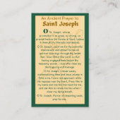 Een oud gebed aan de Kaarten van het St. Joseph-ge Visitekaartje (Voorkant)