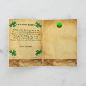 Een oud Iers kerstfeest, verbijsterd perkament Feestdagen Kaart (Binnen)