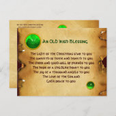 Een oud Iers kerstfeest, verbijsterd perkament Feestdagenkaart (Voorkant / Achterkant)