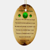 Een oud Iers kerstfeest, verbijsterd perkament Keramisch Ornament (Rechts)