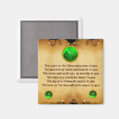 Een oud Iers kerstfeest, verbijsterd perkament Magneet (Voorkant / Achterkant)